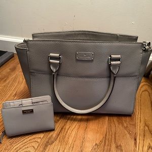 Mauve pink purse with matching wallet
